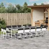 Image de vidaXL Ensemble à manger de jardin avec coussins 15pcs blanc textilène