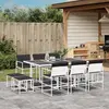 Image de vidaXL Ensemble à manger de jardin avec coussins 11pcs blanc textilène