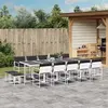 Image de vidaXL Ensemble à manger de jardin avec coussins 15pcs blanc textilène