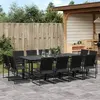Image de vidaXL Ensemble à manger de jardin 13 pcs noir textilène