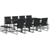 Image de vidaXL Ensemble à manger de jardin 13 pcs noir textilène