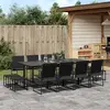 Image de vidaXL Ensemble à manger de jardin 13 pcs noir textilène