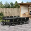 Image de vidaXL Ensemble à manger de jardin 15 pcs noir textilène