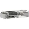 Image de vidaXL Cadre de lit sans matelas gris béton 100x200 cm bois ingénierie