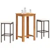 Image de vidaXL Ensemble de bar de jardin 3 pcs marron bois massif acacia rotin
