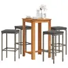 Image de vidaXL Ensemble de bar de jardin 5 pcs gris bois massif acacia rotin