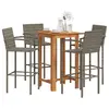 Image de vidaXL Ensemble de bar de jardin 5 pcs gris bois massif acacia rotin