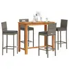 Image de vidaXL Ensemble de bar de jardin 5 pcs gris bois massif acacia rotin