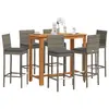 Image de vidaXL Ensemble de bar de jardin 7 pcs gris bois massif acacia rotin