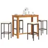 Image de vidaXL Ensemble de bar de jardin 5 pcs marron bois massif acacia rotin