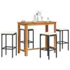 Image de vidaXL Ensemble de bar de jardin 5 pcs noir bois massif acacia rotin