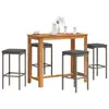 Image de vidaXL Ensemble de bar de jardin 5 pcs gris bois massif acacia rotin
