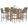 Image de vidaXL Ensemble de bar de jardin 7 pcs gris bois massif acacia rotin