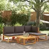 Image de vidaXL Ensemble de canapés de jardin 5 pièces avec coussins en bois d'acacia et corde