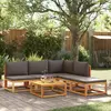 Image de vidaXL Ensemble de canapés de jardin 6 pièces avec coussins en bois d'acacia et corde