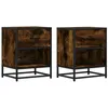 Image de vidaXL Nachtkastjes 2 st 40x31x50 cm bewerkt hout gerookt eikenkleurig