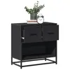 Image de vidaXL Table de chevet noir 60x31x60 cm bois d'ingénierie et métal