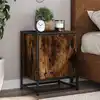 Image de vidaXL Tables de chevet 2 pcs chêne fumé bois d'ingénierie et métal