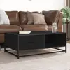 Image de vidaXL Table basse noir 90x57x35 cm bois d'ingénierie et métal