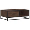 Image de vidaXL Salontafel 90x57x35 cm bewerkt hout en metaal bruin eikenkleur
