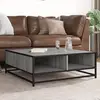 Image de vidaXL Table basse sonoma gris 80x80x30 cm bois d'ingénierie et métal