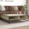 Image de vidaXL Table basse chêne sonoma 100x100x30 cm bois d'ingénierie/métal