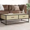 Image de vidaXL Table basse chêne sonoma 100x50x35cm bois d'ingénierie et métal