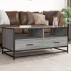 Image de vidaXL Table basse sonoma gris 100x50x45 cm bois d'ingénierie et métal
