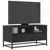 Image de vidaXL Meuble TV noir 80x34,5x40 cm bois d'ingénierie et métal