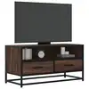 Image de vidaXL Meuble TV chêne marron 80x34,5x40 cm bois d'ingénierie et métal