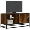 Image de vidaXL Meuble TV chêne fumé 80x34,5x40 cm bois d'ingénierie et métal