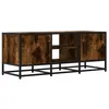 Image de vidaXL Meuble TV chêne fumé 100x35x41 cm bois d'ingénierie et métal