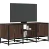 Image de vidaXL Meuble TV chêne marron 100x35x41 cm bois d'ingénierie et métal