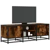 Image de vidaXL Meuble TV chêne fumé 120x35x41 cm bois d'ingénierie et métal