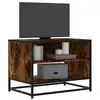 Image de vidaXL Meuble TV chêne fumé 61x40x46 cm bois d'ingénierie et métal
