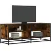 Image de vidaXL Meuble TV chêne fumé 120,5x40x46 cm bois d'ingénierie et métal