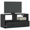 Image de vidaXL Meuble TV noir 80x31x39,5 cm bois d'ingénierie et métal