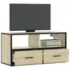 Image de vidaXL Meuble TV chêne sonoma 80x31x39,5 cm bois d'ingénierie et métal