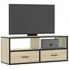 Image de vidaXL Meuble TV chêne sonoma 100x31x39,5cm bois d'ingénierie et métal
