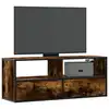 Image de vidaXL Meuble TV chêne fumé 100x31x39,5 cm bois d'ingénierie et métal