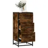 Image de vidaXL Buffet chêne fumé 35,5x35x76 cm bois d'ingénierie et métal