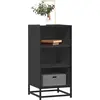 Image de vidaXL Buffet noir 35,5x35x76 cm bois d'ingénierie et métal