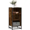 Image de vidaXL Buffet chêne fumé 35,5x35x76 cm bois d'ingénierie et métal