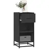 Image de vidaXL Buffet noir 35,5x35x76 cm bois d'ingénierie et métal