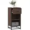 Image de vidaXL Buffet chêne marron 35,5x35x76 cm bois d'ingénierie et métal