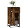 Image de vidaXL Buffet chêne fumé 35,5x35x76 cm bois d'ingénierie et métal