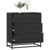 Image de vidaXL Buffet noir 68x35x76 cm bois d'ingénierie et métal