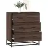 Image de vidaXL Buffet chêne marron 68x35x76 cm bois d'ingénierie et métal