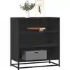 Image de vidaXL Buffet noir 68x35x76 cm bois d'ingénierie et métal