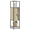 Image de vidaXL Buffet haut chêne sonoma 35,5x35x139 cm bois d'ingénierie métal